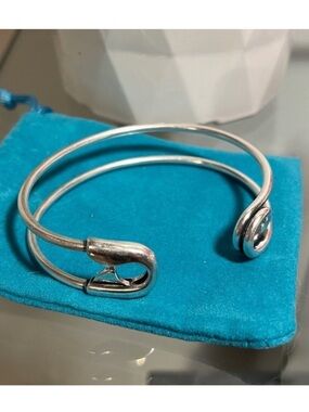 Best Seller! The Jumbo Safety Pin silver open bracelet